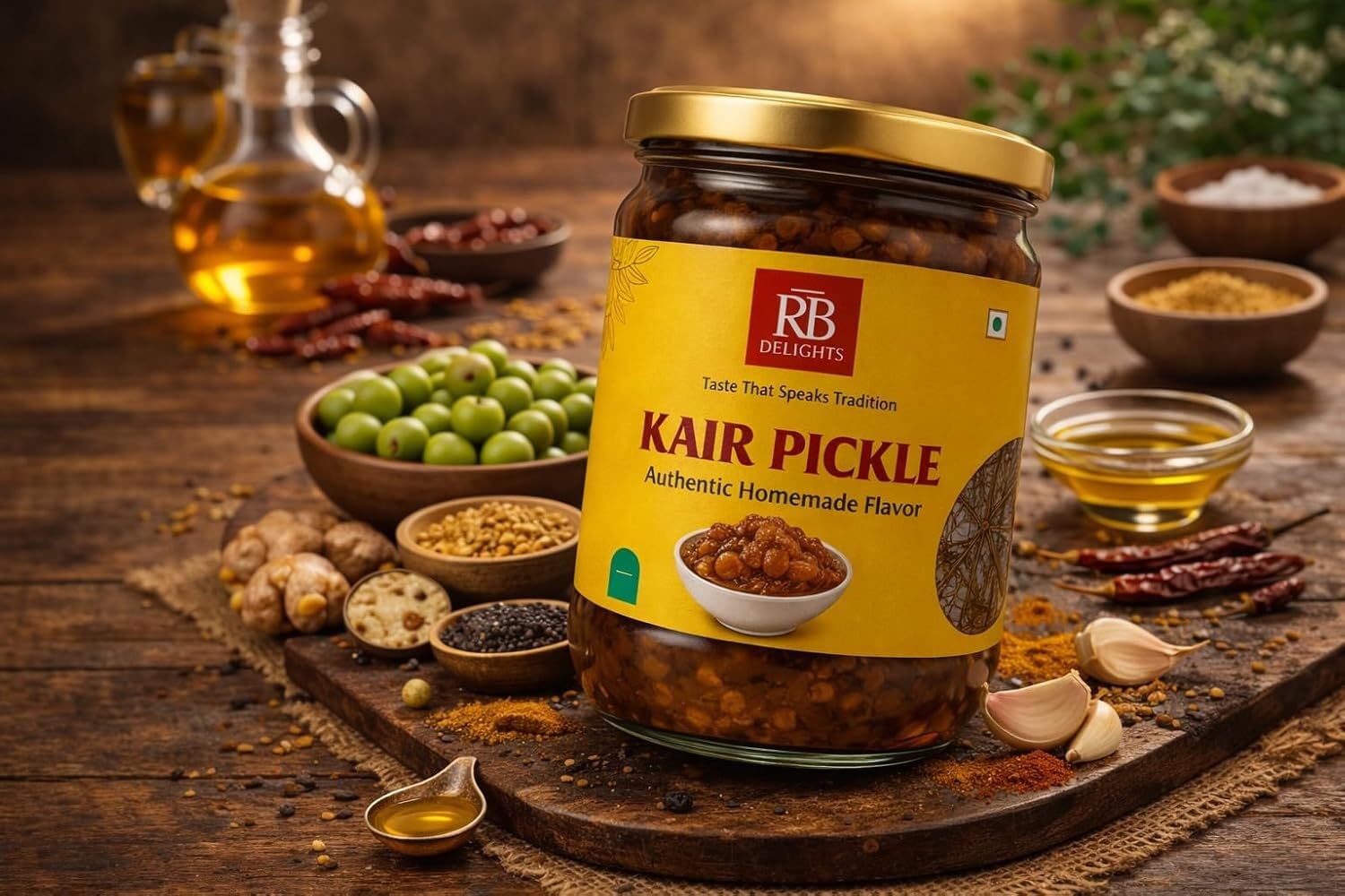 RB Delights Handmade Rajasthani Pickle Achar, No Added Preservatives, Ready to Eat Indian Pickle - ingredients panel (27)
