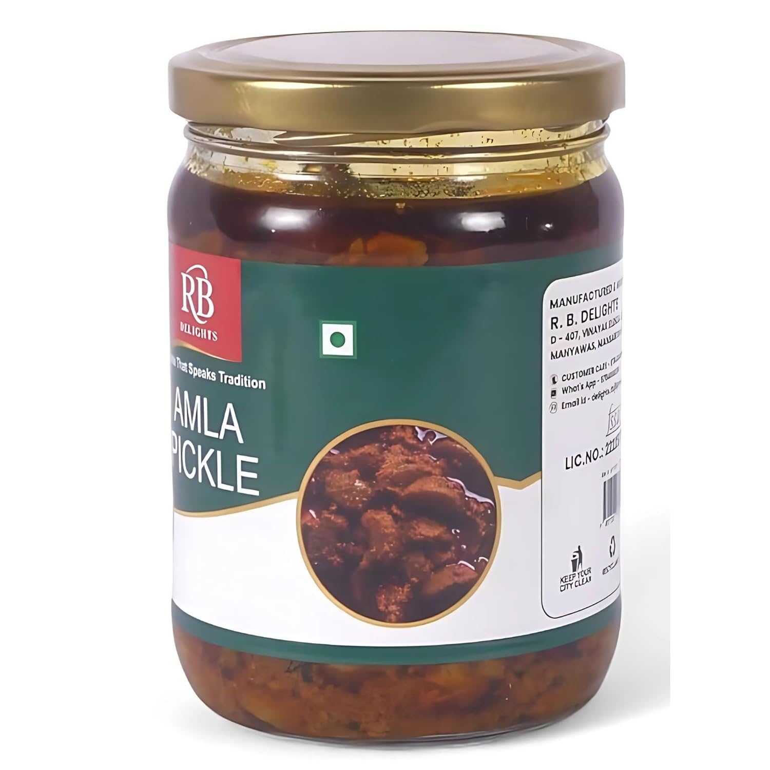 RB Delights Handmade Rajasthani Pickle Achar, No Added Preservatives, Ready to Eat Indian Pickle - back view