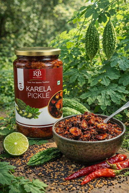 RB Delights Handmade Rajasthani Pickle Achar, No Added Preservatives, Ready to Eat Indian Pickle - front view (30)
