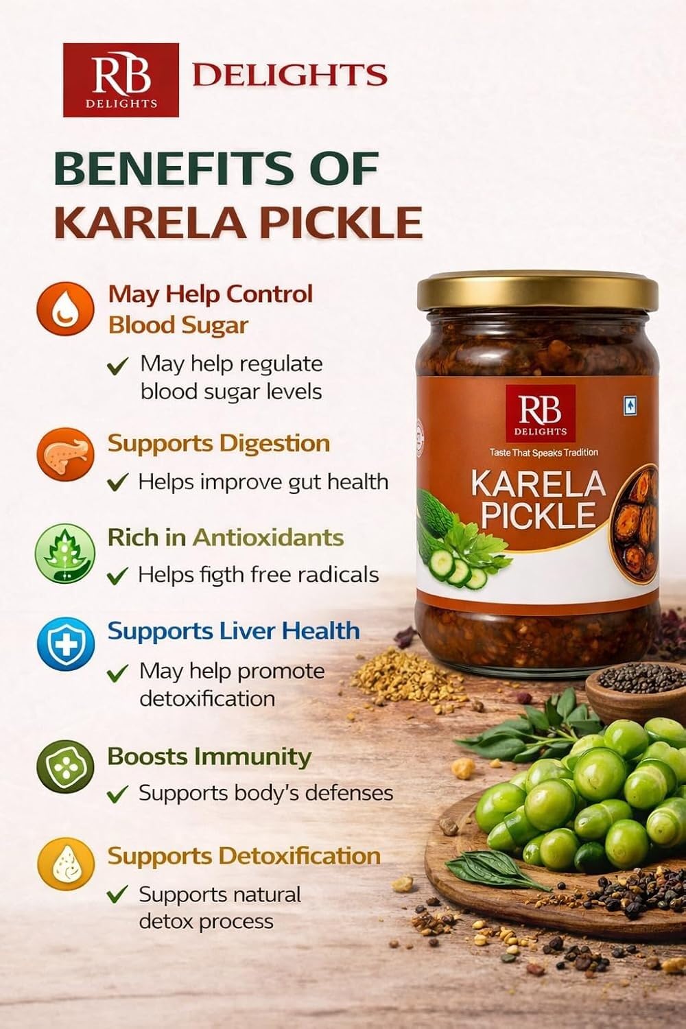 RB Delights Handmade Rajasthani Pickle Achar, No Added Preservatives, Ready to Eat Indian Pickle - back view (31)