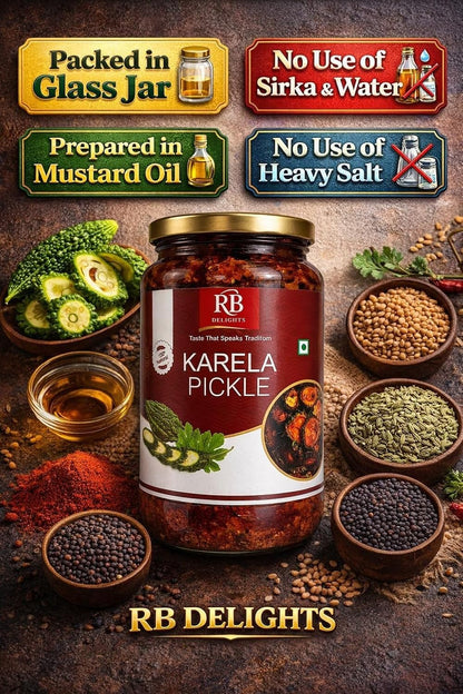 RB Delights Handmade Rajasthani Pickle Achar, No Added Preservatives, Ready to Eat Indian Pickle - label detail (33)