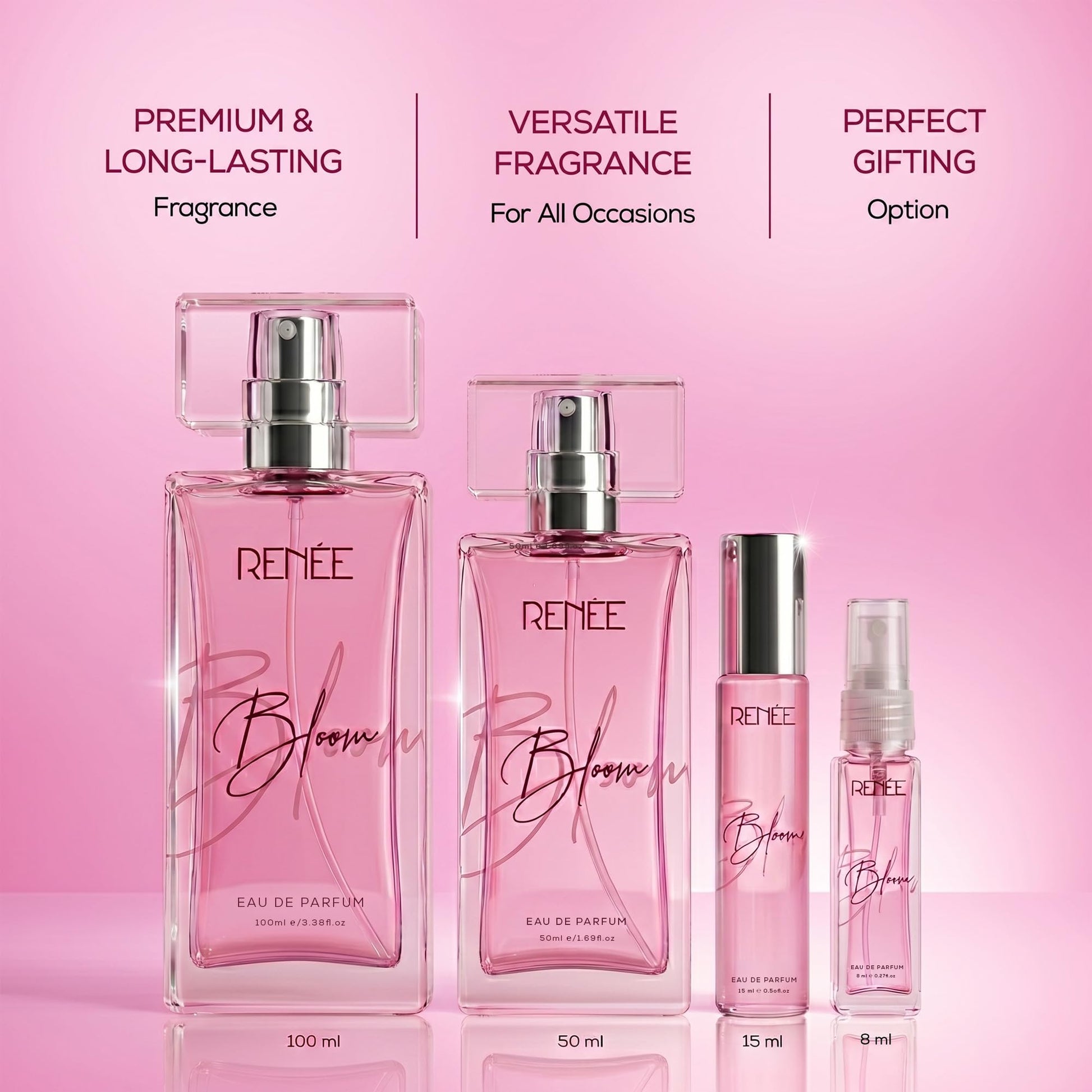 RENEE Bloom Eau de Parfum, Unisex Adult Fragrance with Almond, Tuberose, Sandalwood, Jasmine, Vanilla, Cocoa, Tonka by Aroma 