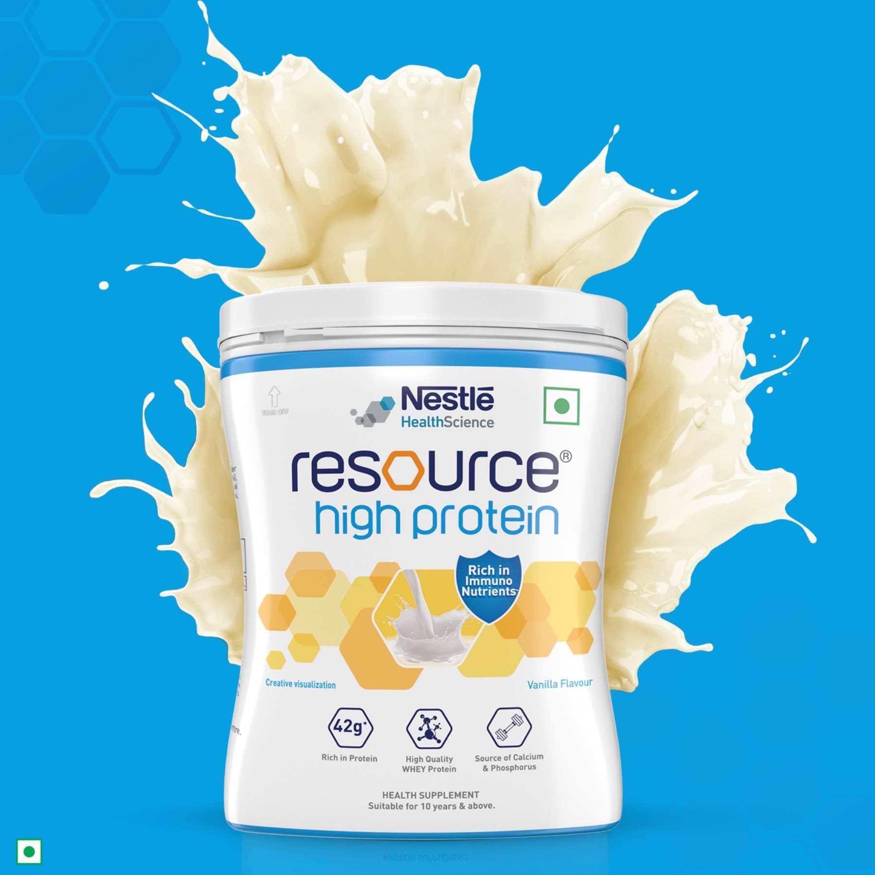RESOURCE High Protein Powder, Vanilla Flavour, Whey Protein Supplement by Nestle Health Science - close-up detail