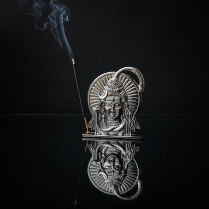 ringzinnie Lord Shiva Face Idol, Metal Figurine for Car Dashboard Home Temple Office Decor, Antique Style, Compact Showpiece 