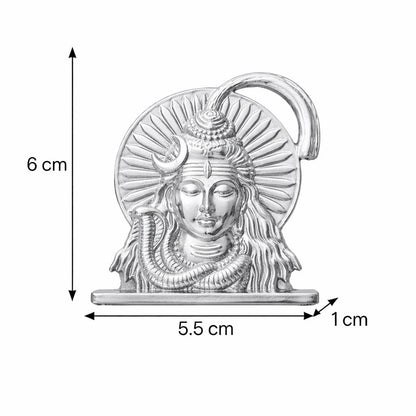 ringzinnie Lord Shiva Face Idol, Metal Figurine for Car Dashboard Home Temple Office Decor, Antique Style, Compact Showpiece 