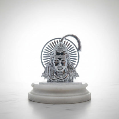 ringzinnie Lord Shiva Face Idol, Metal Figurine for Car Dashboard Home Temple Office Decor, Antique Style, Compact Showpiece 
