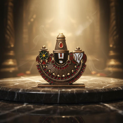 ringzinnie Lord Venkateswara Swamy Idol, 6 cm, Antique Finish Miniature Figurine for Home Temple & Car Dashboard - packaging 