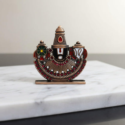 ringzinnie Lord Venkateswara Swamy Idol, 6 cm, Antique Finish Miniature Figurine for Home Temple & Car Dashboard - ingredient