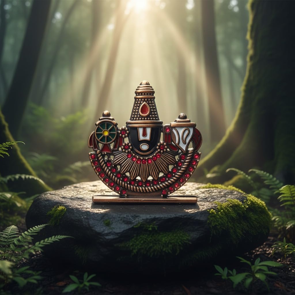 ringzinnie Lord Venkateswara Swamy Idol, 6 cm, Antique Finish Miniature Figurine for Home Temple & Car Dashboard - size and s