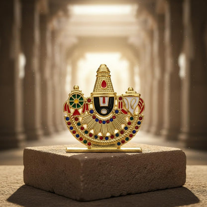 ringzinnie Lord Venkateswara Swamy Idol, 6 cm, Antique Finish Miniature Figurine for Home Temple & Car Dashboard - back view 