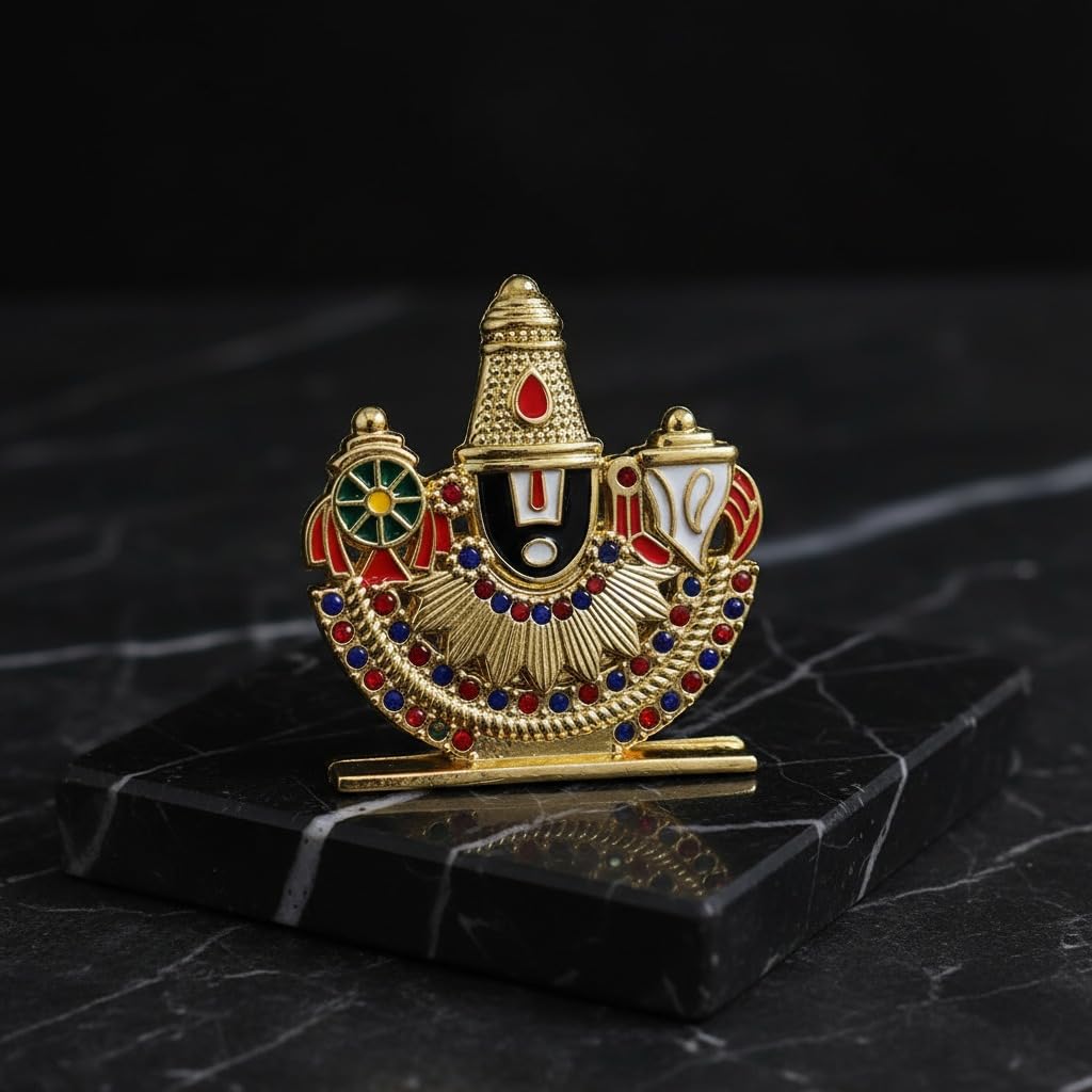 ringzinnie Lord Venkateswara Swamy Idol, 6 cm, Antique Finish Miniature Figurine for Home Temple & Car Dashboard - ingredient