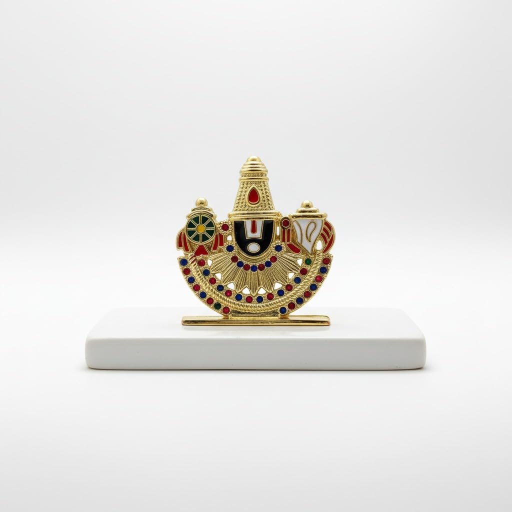 ringzinnie Lord Venkateswara Swamy Idol, 6 cm, Antique Finish Miniature Figurine for Home Temple & Car Dashboard - close-up d