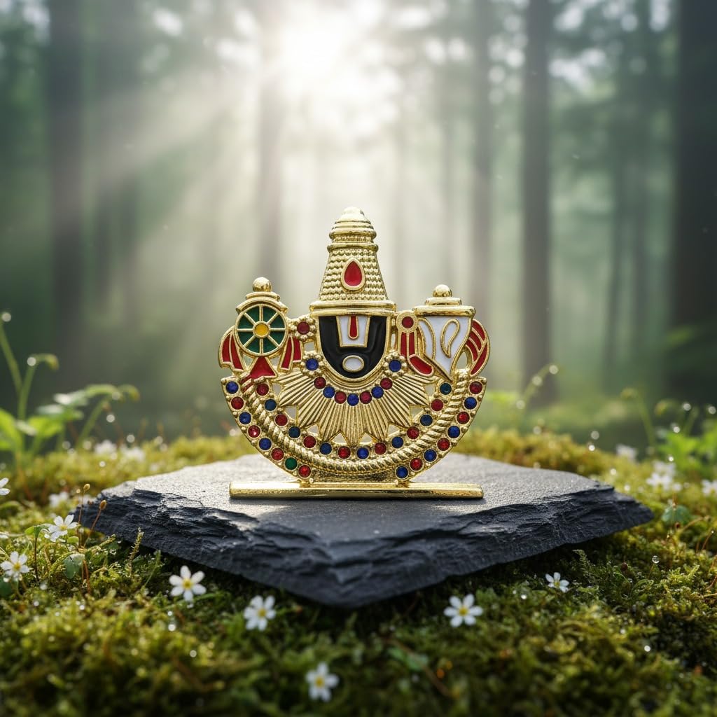 ringzinnie Lord Venkateswara Swamy Idol, 6 cm, Antique Finish Miniature Figurine for Home Temple & Car Dashboard - in use (26