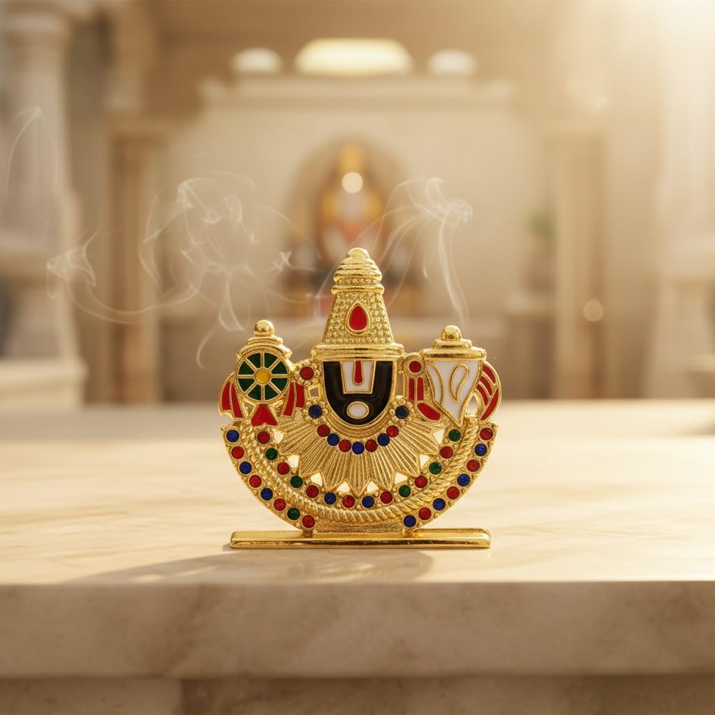 ringzinnie Lord Venkateswara Swamy Idol, 6 cm, Antique Finish Miniature Figurine for Home Temple & Car Dashboard - size and s