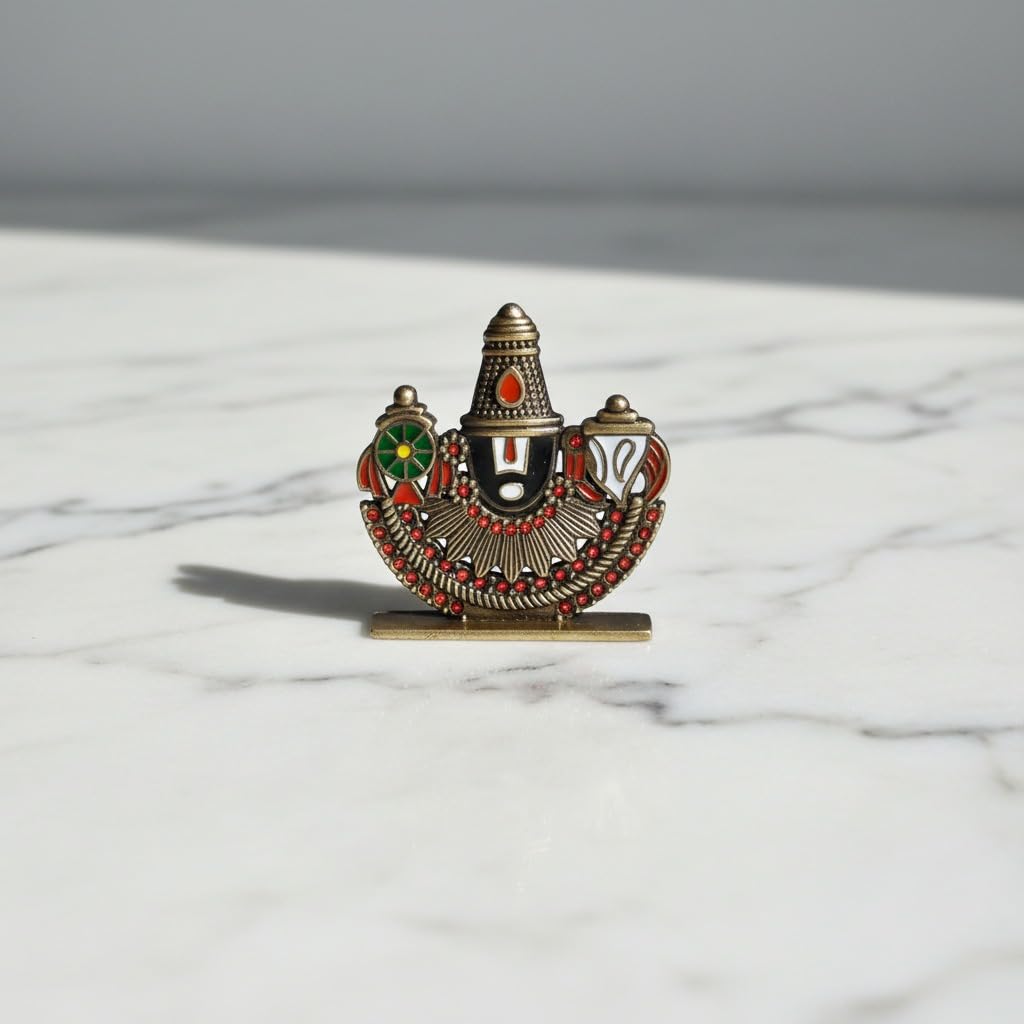 ringzinnie Lord Venkateswara Swamy Idol, 6 cm, Antique Finish Miniature Figurine for Home Temple & Car Dashboard - ingredient