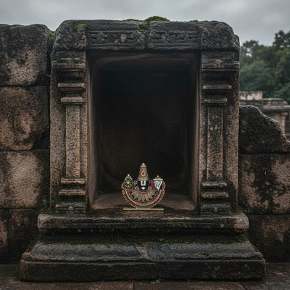 ringzinnie Lord Venkateswara Swamy Idol, 6 cm, Antique Finish Miniature Figurine for Home Temple & Car Dashboard - in use