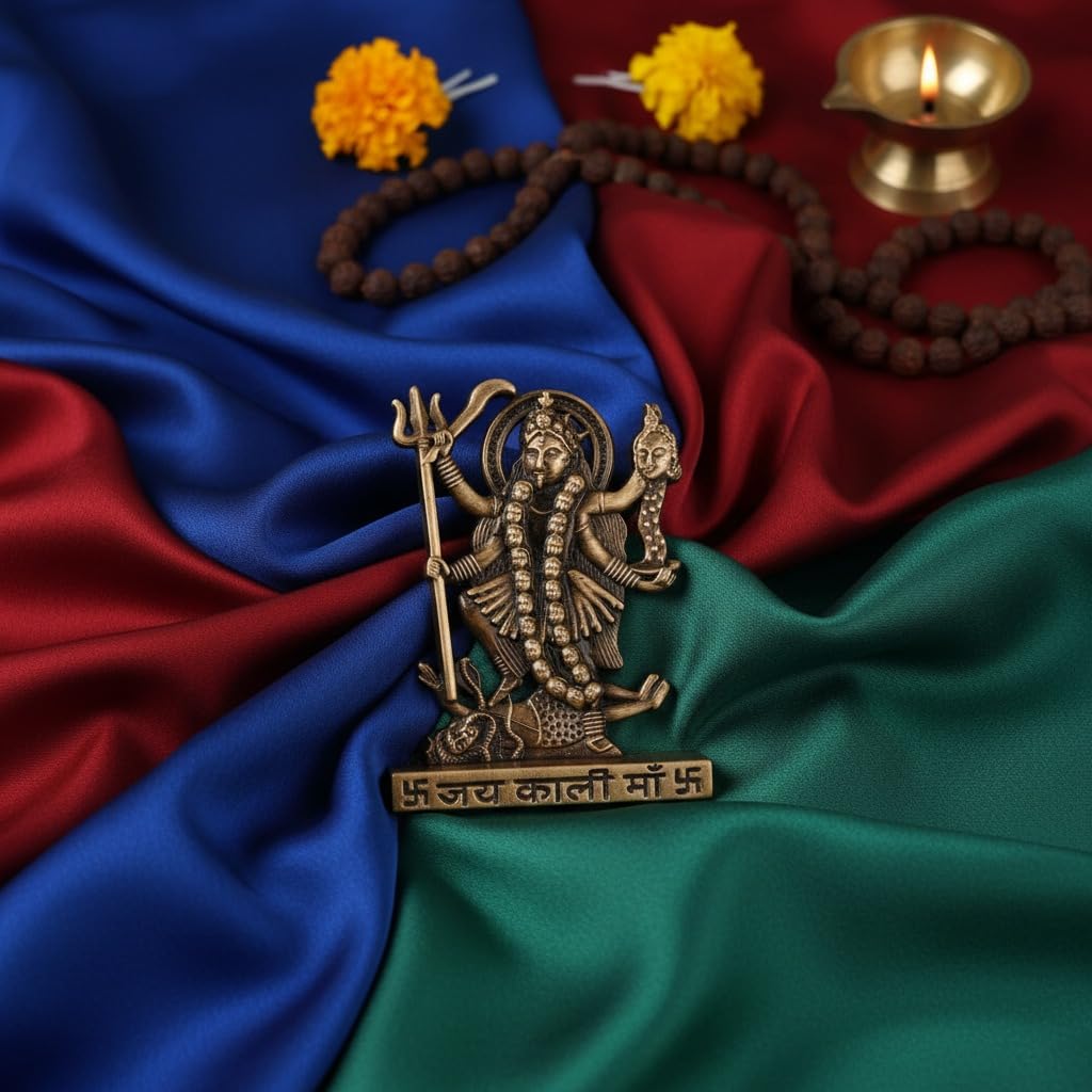 ringzinnie Metal Goddess Kali Idol, Antique Finish Figurine for Home Temple or Car Dashboard - ingredients panel (13)