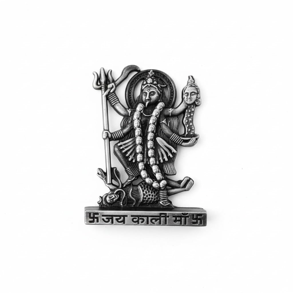 ringzinnie Metal Goddess Kali Idol, Antique Finish Figurine for Home Temple or Car Dashboard (14)