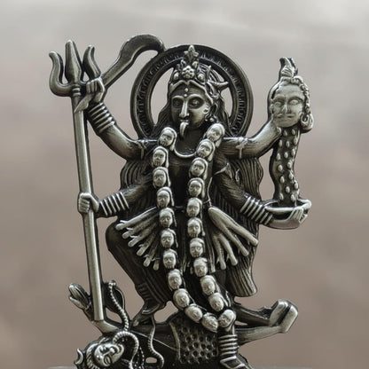 ringzinnie Metal Goddess Kali Idol, Antique Finish Figurine for Home Temple or Car Dashboard - ingredients panel (19)