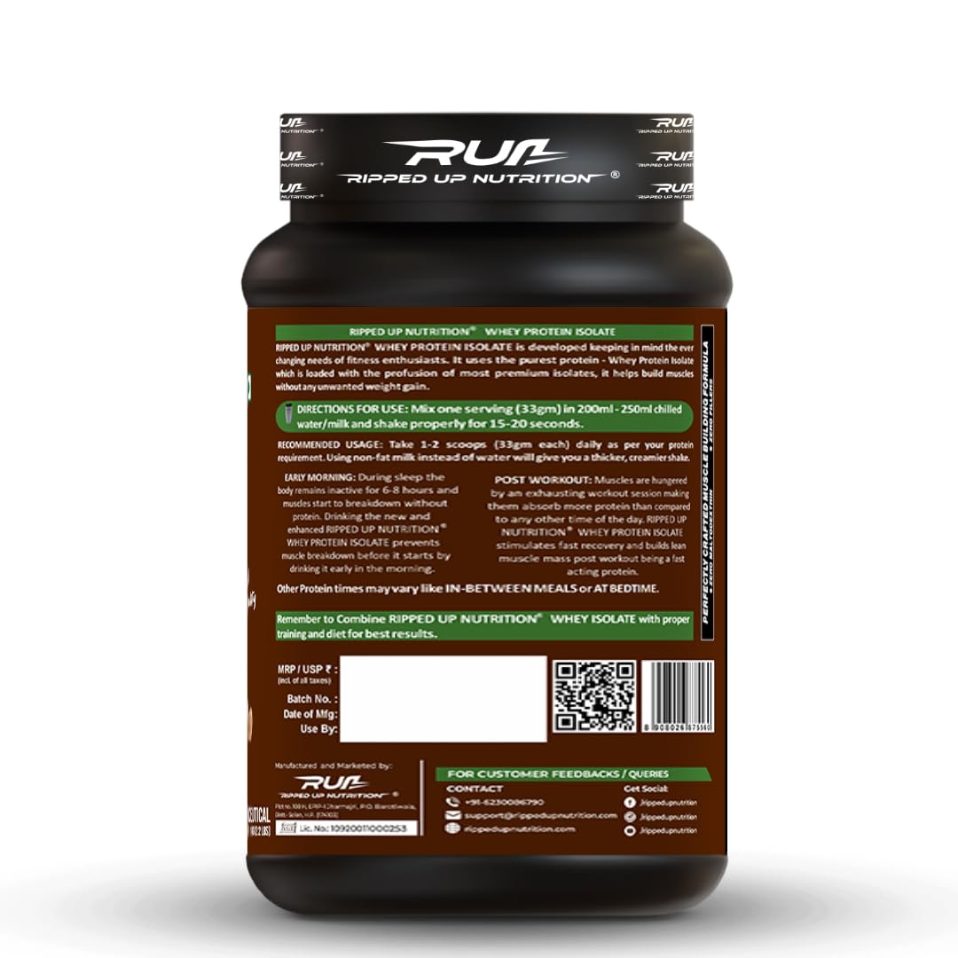 Ripped Up Nutrition Whey Protein Isolate Powder, 27g Protein Per Serving, GMP Certified - close-up detail (11)