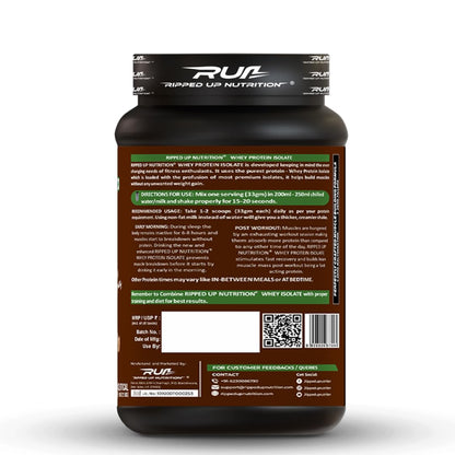 Ripped Up Nutrition Whey Protein Isolate Powder, 27g Protein Per Serving, GMP Certified - close-up detail (11)