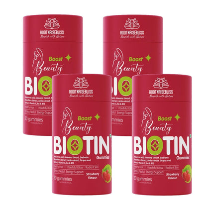 ROOTNRISEBLISS Beauty Biotin Gummies, Strawberry Flavor, Vegetarian Nutritional Supplement (11)