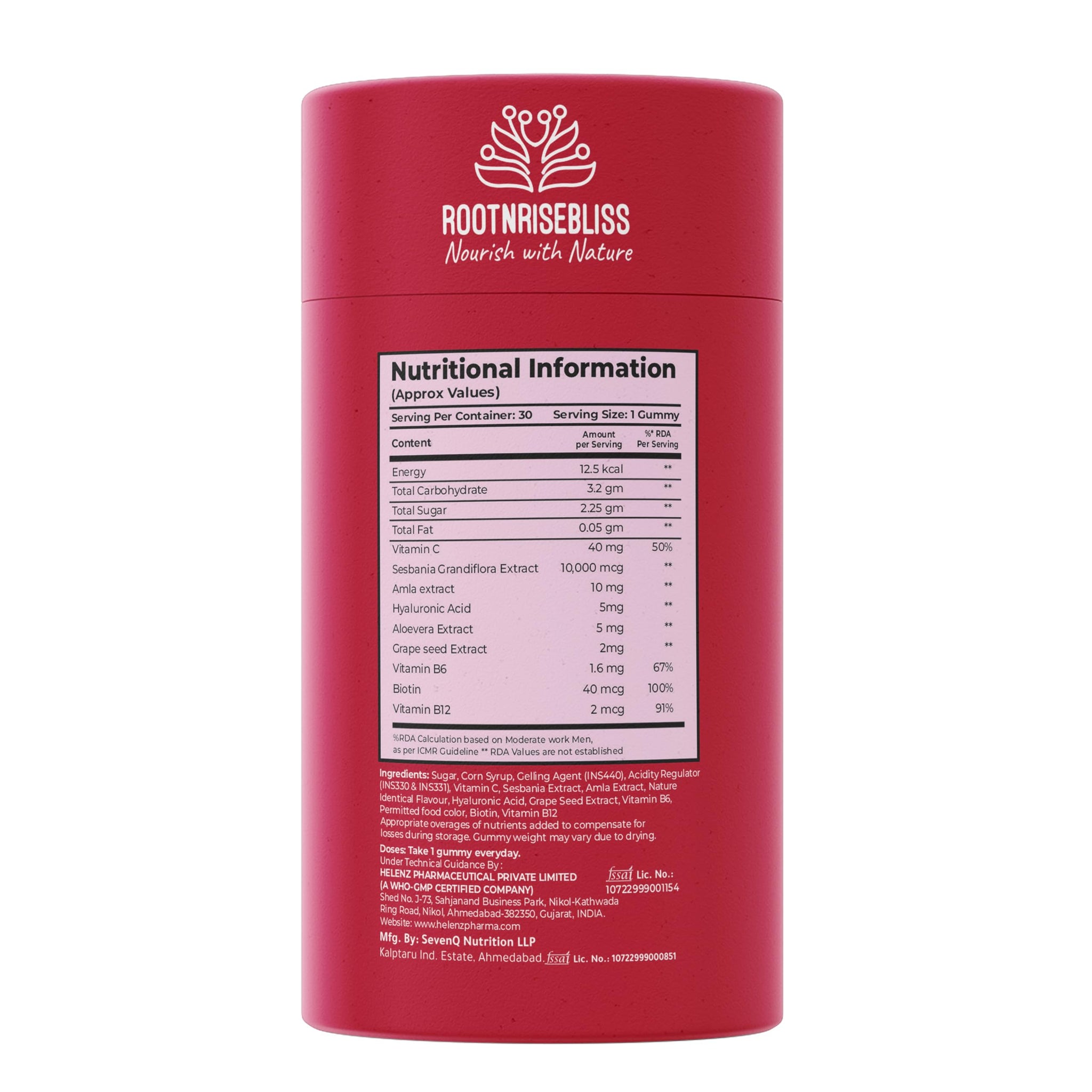 ROOTNRISEBLISS Beauty Biotin Gummies, Strawberry Flavor, Vegetarian Nutritional Supplement - in use