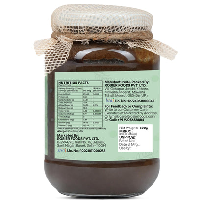 ROSIER Amlaprash with A2 Gir Cow Ghee and Desi Khand, 500g, Ayurvedic Herbal Jam - back view