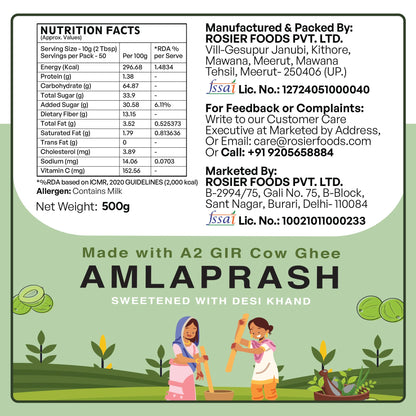 ROSIER Amlaprash with A2 Gir Cow Ghee and Desi Khand, 500g, Ayurvedic Herbal Jam - in use