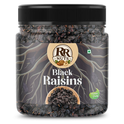 RR NUTS Seedless Black Raisins Kali Kishmish, Naturally Sun-Dried, No Added Sugar, Dried Fruit Snack