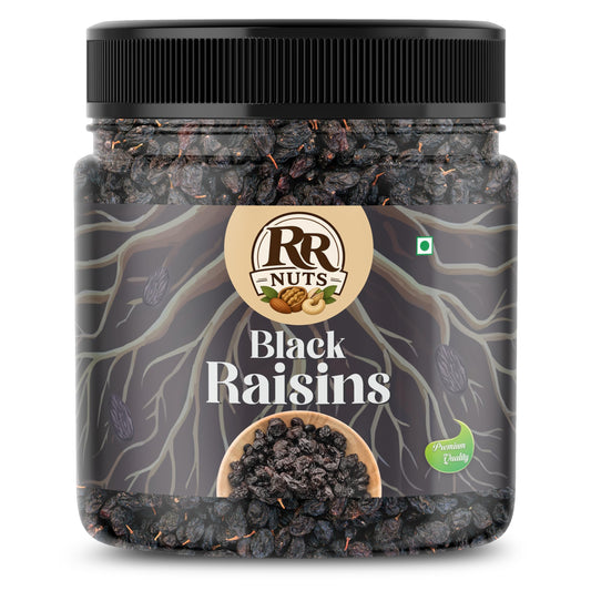RR NUTS Seedless Black Raisins Kali Kishmish, Naturally Sun-Dried, No Added Sugar, Dried Fruit Snack