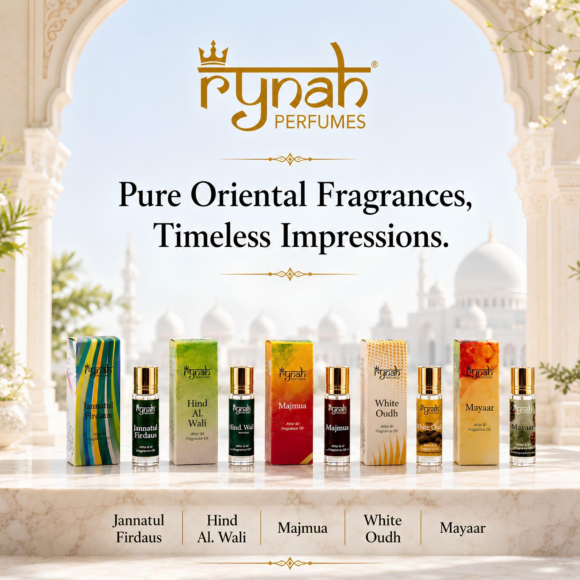 RYNAH Arabic Attar Combo for Men - 3 x 6ml Roll-On Non-Alcoholic Perfume Oil - Concentrated Oil Blend - packaging (13)