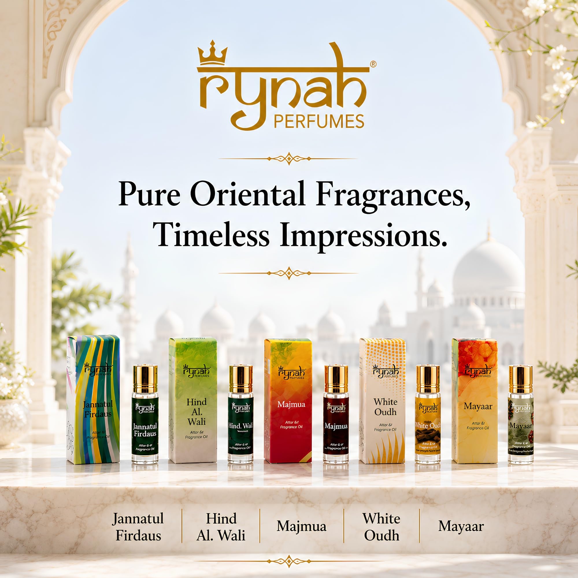 RYNAH Arabic Attar Combo for Men - 3 x 6ml Roll-On Non-Alcoholic Perfume Oil - Concentrated Oil Blend - packaging (13)