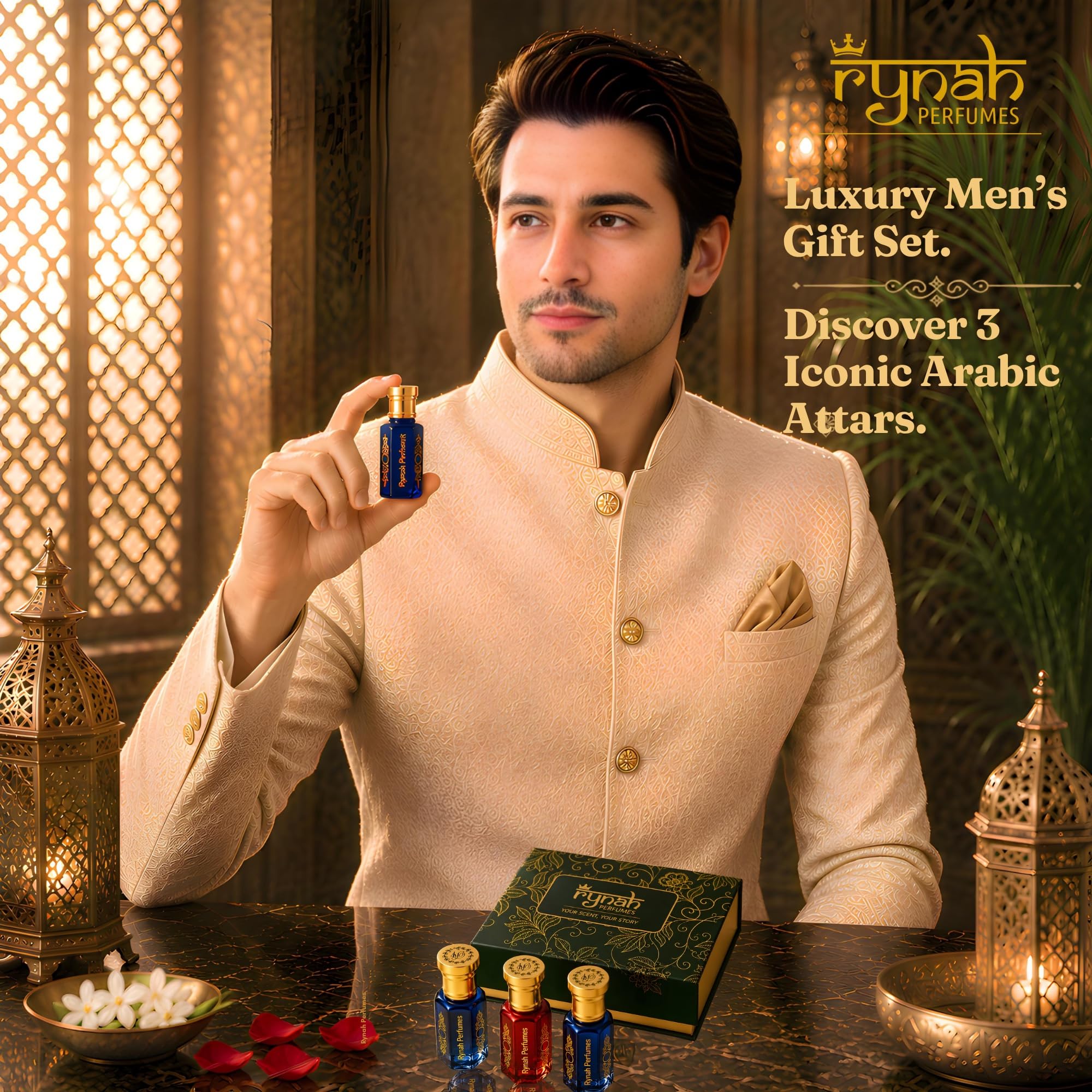 RYNAH Arabic Attar Combo for Men - 3 x 6ml Roll-On Non-Alcoholic Perfume Oil - Concentrated Oil Blend - ingredients panel (52