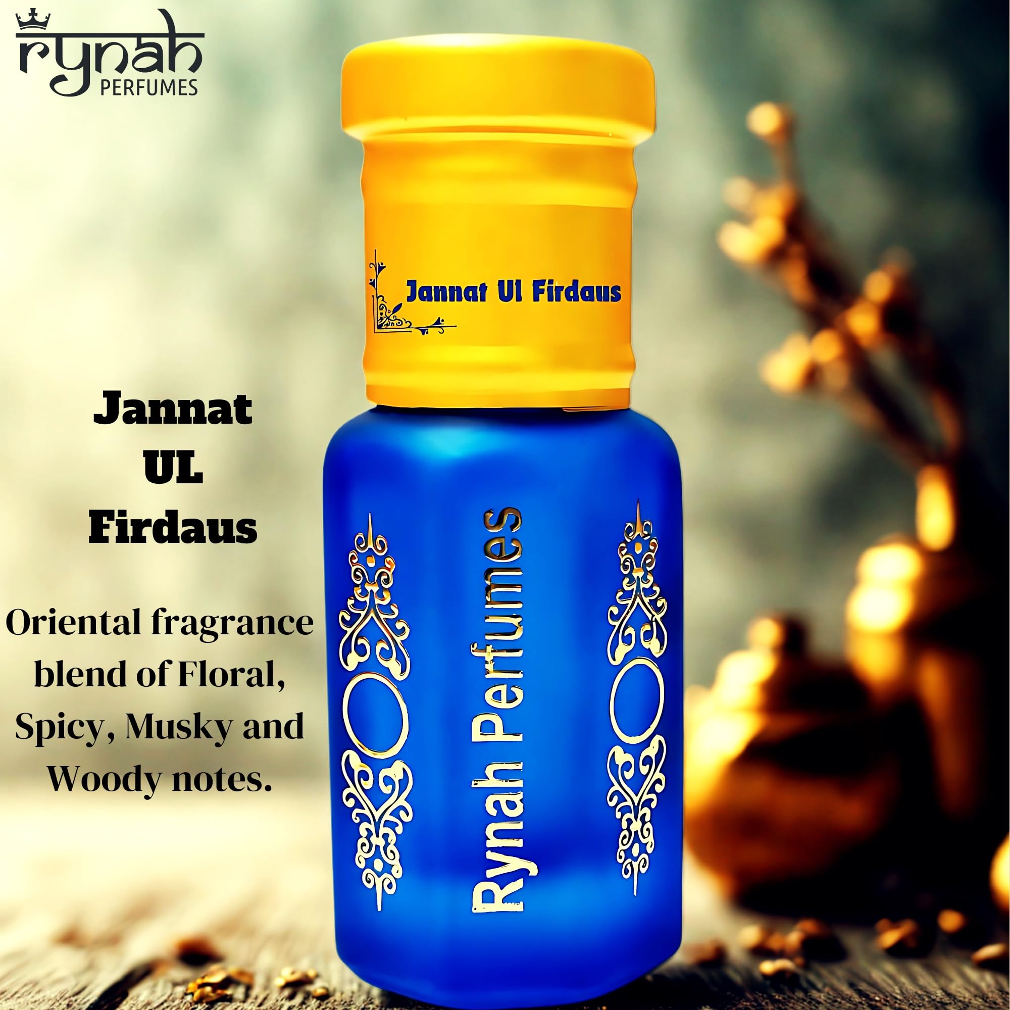 RYNAH Arabic Attar Combo for Men - 3 x 6ml Roll-On Non-Alcoholic Perfume Oil - Concentrated Oil Blend - close-up detail (53)