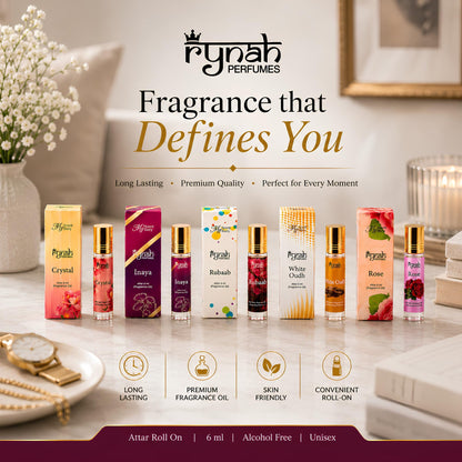 RYNAH Arabic Attar Combo for Men - 3 x 6ml Roll-On Non-Alcoholic Perfume Oil - Concentrated Oil Blend - label detail (60)