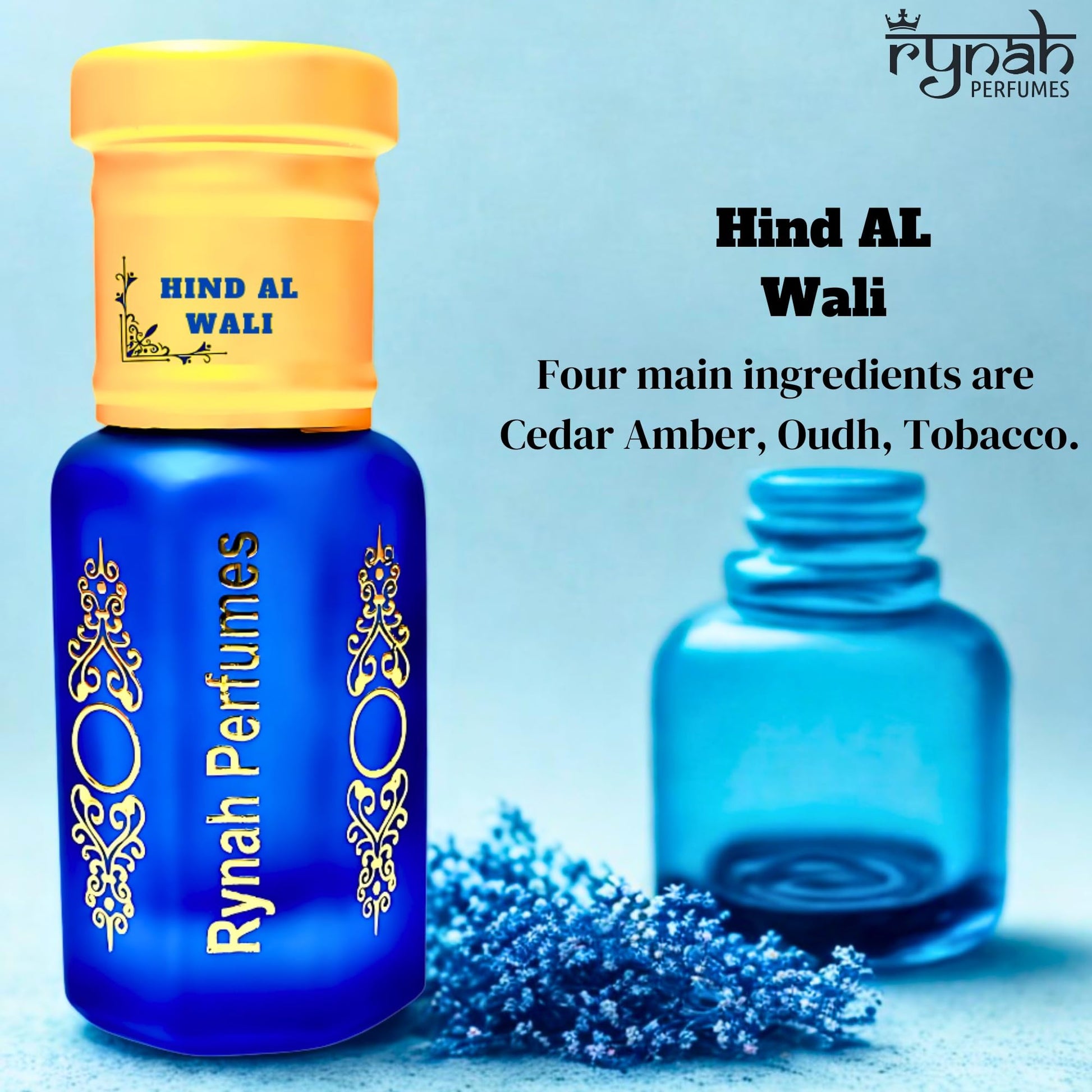 RYNAH Arabic Attar Set - 3 x 6ml Roll-On Perfume Oils (Jannat Ul Firdaus, Majmua, Hind Al Wali) - close-up detail (15)