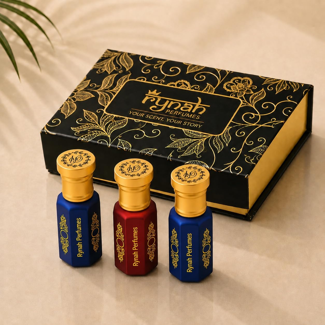 RYNAH Arabic Attar Set - 3 x 6ml Roll-On Perfume Oils (Jannat Ul Firdaus, Majmua, Hind Al Wali) (18)
