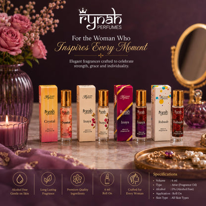 RYNAH Arabic Attar Set - 3 x 6ml Roll-On Perfume Oils (Jannat Ul Firdaus, Majmua, Hind Al Wali) - ingredients panel (40)