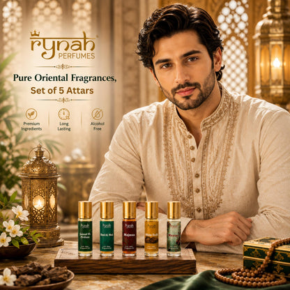 RYNAH Arabic Attar Set - 3 x 6ml Roll-On Perfume Oils (Jannat Ul Firdaus, Majmua, Hind Al Wali) - label detail (46)