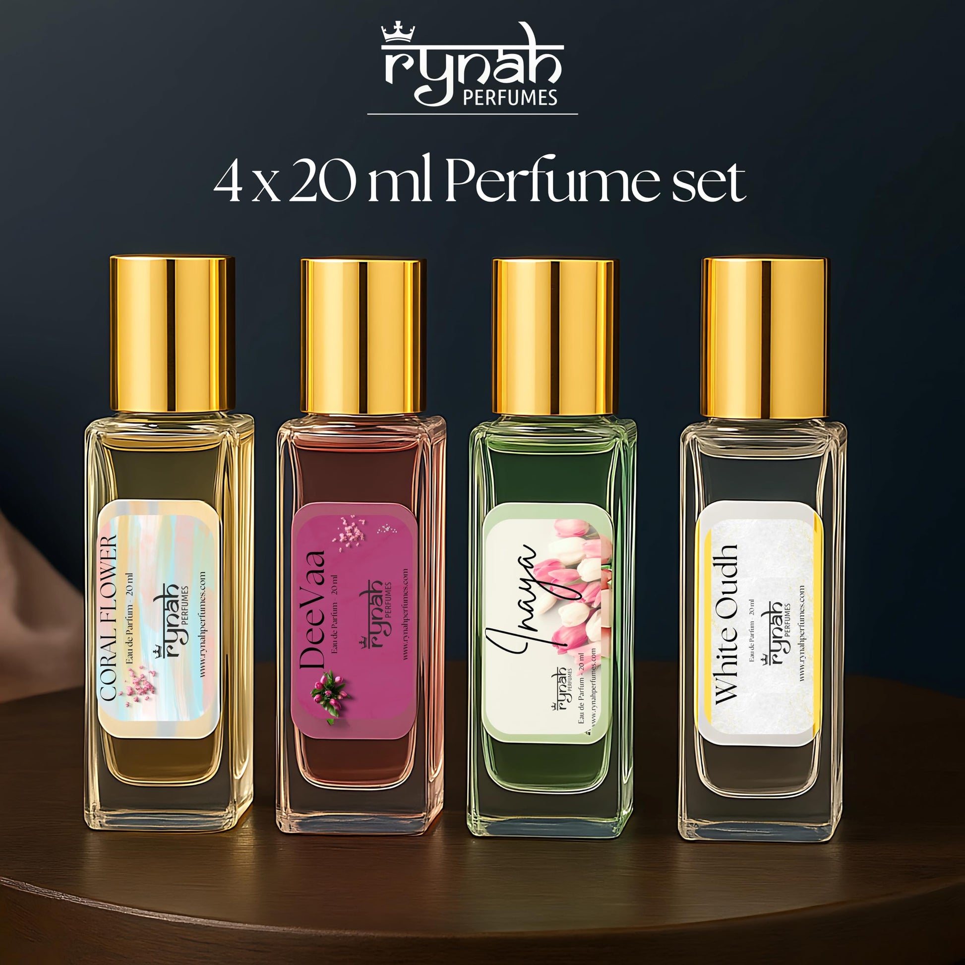 RYNAH Men's Perfume Gift Set, 4 x 20ml Eau de Parfum, Travel-Friendly Fragrance Collection - front view (11)