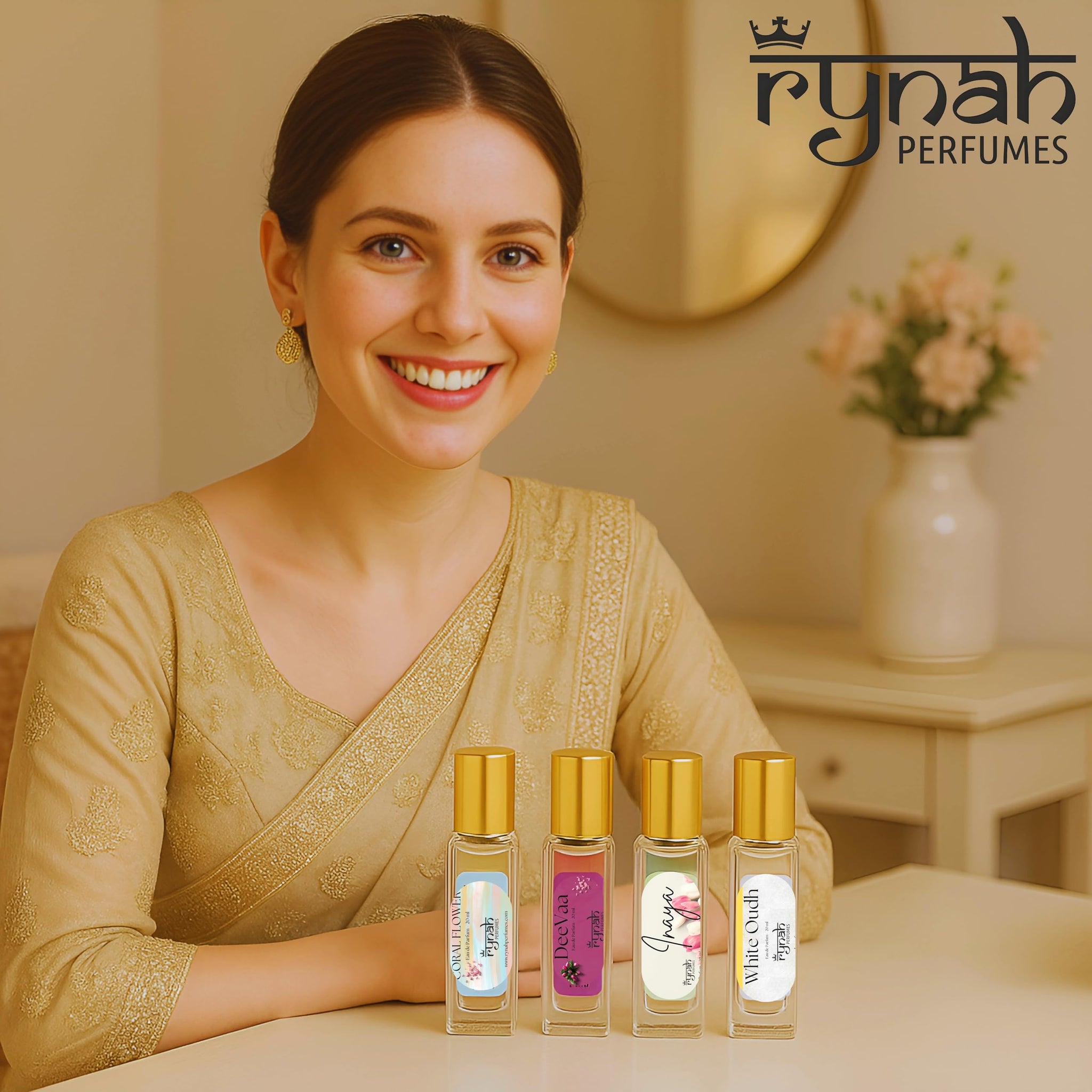 RYNAH Men's Perfume Gift Set, 4 x 20ml Eau de Parfum, Travel-Friendly Fragrance Collection - close-up detail (16)