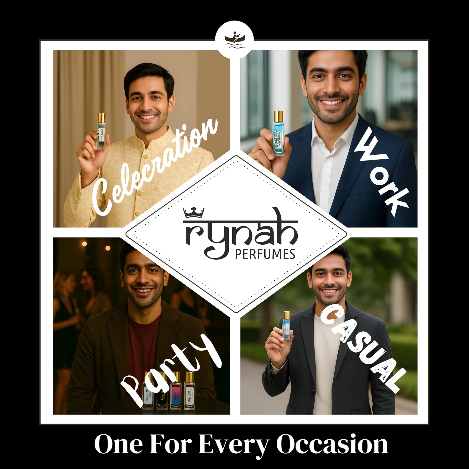 RYNAH Men's Perfume Gift Set, 4 x 20ml Eau de Parfum, Travel-Friendly Fragrance Collection - close-up detail (21)