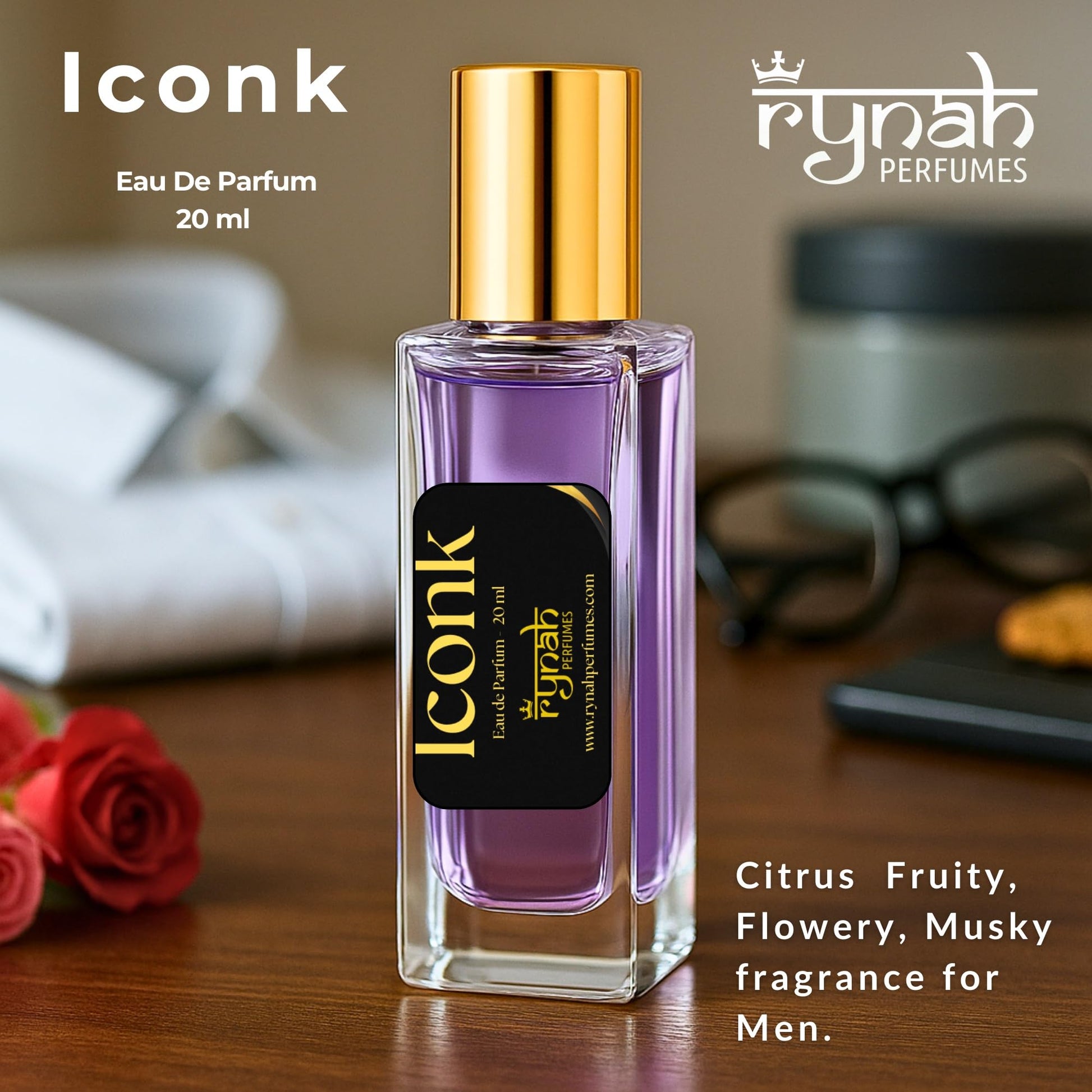 RYNAH Men's Perfume Gift Set, 4 x 20ml Eau de Parfum, Travel-Friendly Fragrance Collection - back view