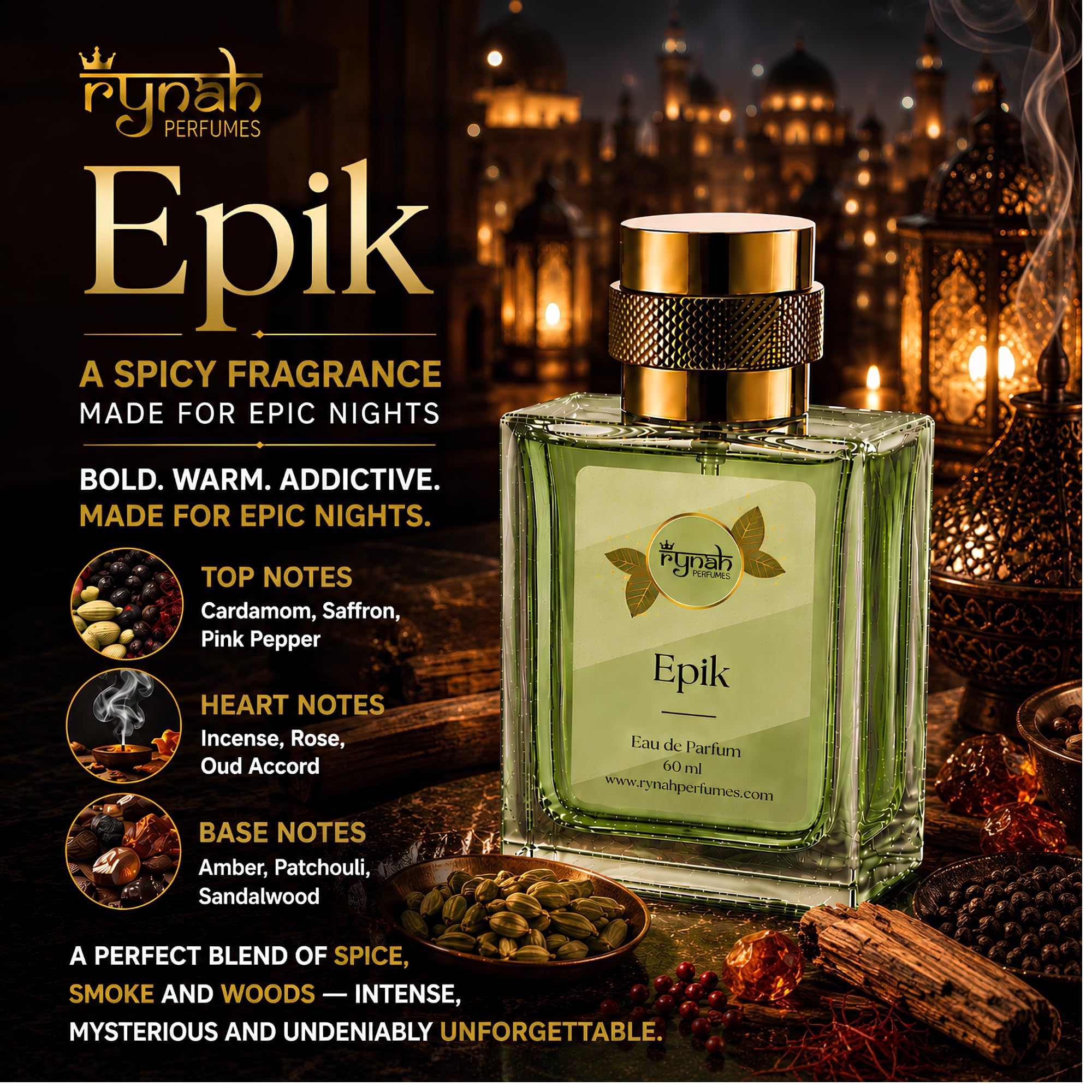 RYNAH Men's Perfume Gift Set, 4 x 20ml Eau de Parfum, Travel-Friendly Fragrance Collection - label detail (38)