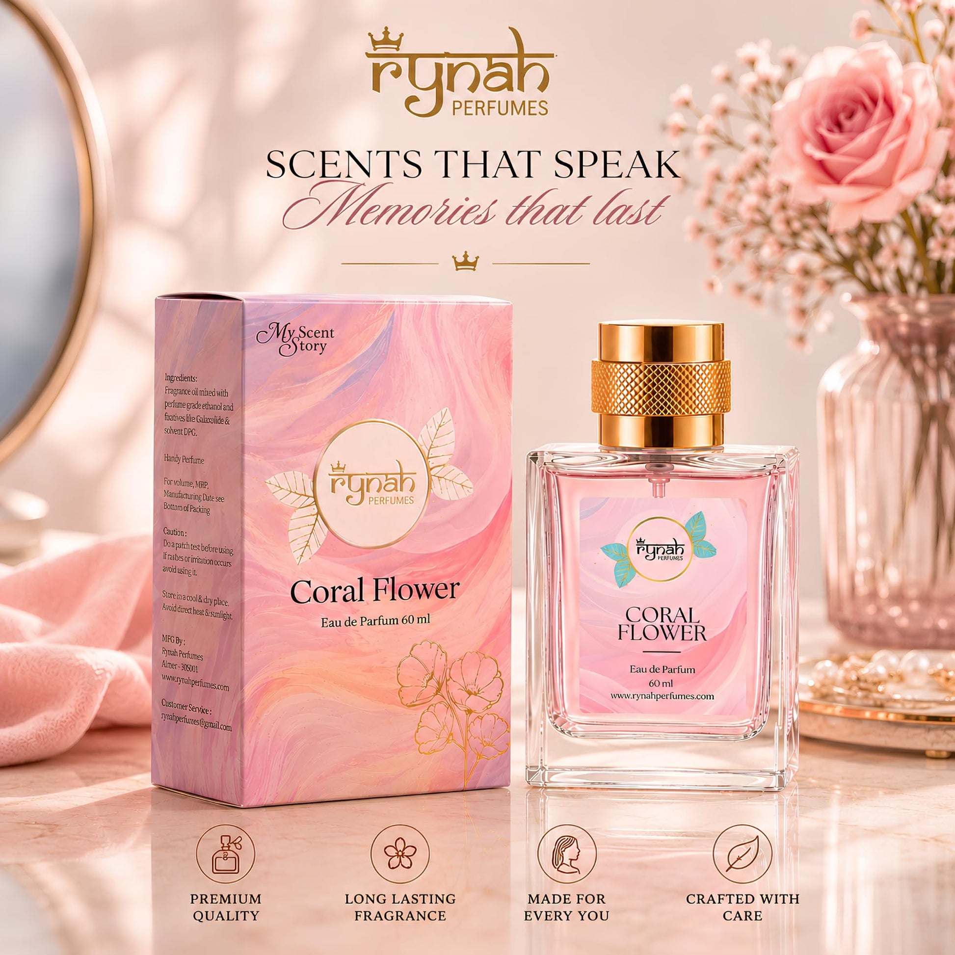 RYNAH Men's Perfume Gift Set, 4 x 20ml Eau de Parfum, Travel-Friendly Fragrance Collection - close-up detail (48)