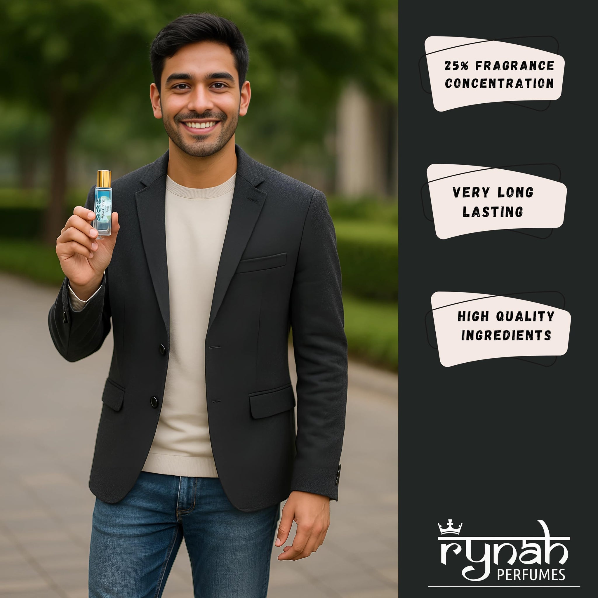 RYNAH Men's Perfume Gift Set, 4 x 20ml Eau de Parfum, Travel-Friendly Fragrance Collection - ingredients panel