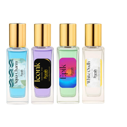 RYNAH Men's Perfume Gift Set, 4 x 20ml Eau de Parfum, Travel-Friendly Fragrance Collection - size and scale