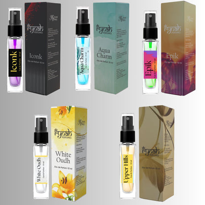 RYNAH Perfume Set for Men - 5 x 10ml Eau de Parfum Travel Gift Set (5 Unique Fragrances) - back view