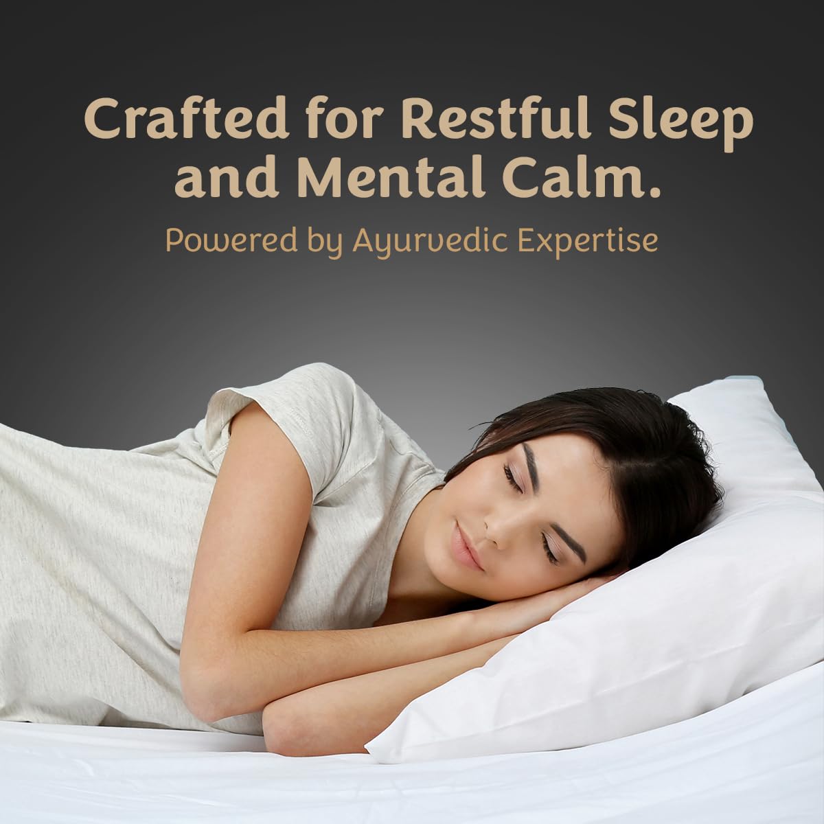 SAABHI Calmer Nights Herbal Supplement Tablets, 60 Count, with Tagara (Valerian Root) and Ashwagandha - close-up detail